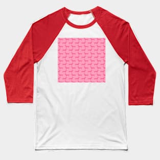 Dachshund Double Pink Pattern Baseball T-Shirt